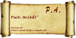Pach Anikó névjegykártya